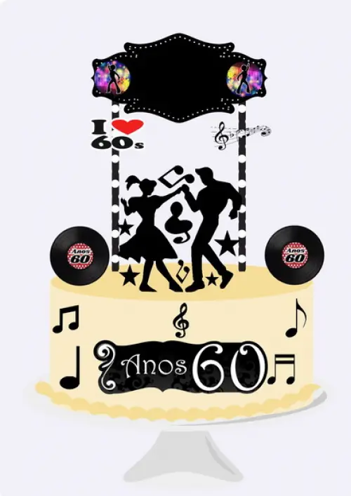 Topo de bolo Anos 60