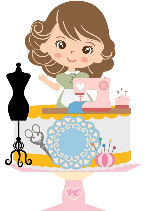 topo de bolo Costureira