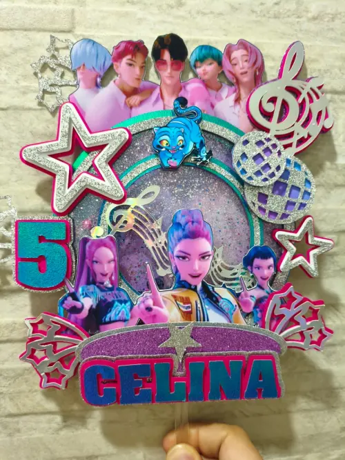 Topo de Bolo KPOP Demon Hunters