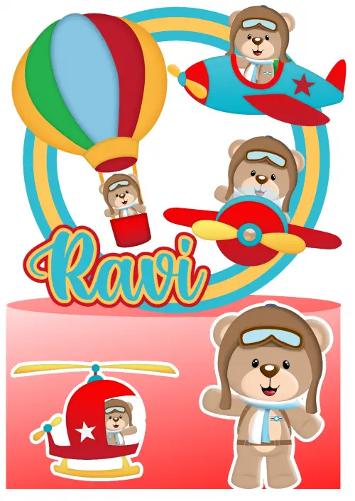 Topo de bolo Aviador