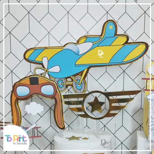 Topo de bolo Aviador