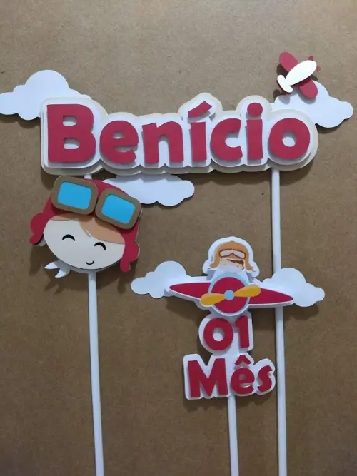 Topo de bolo Avião