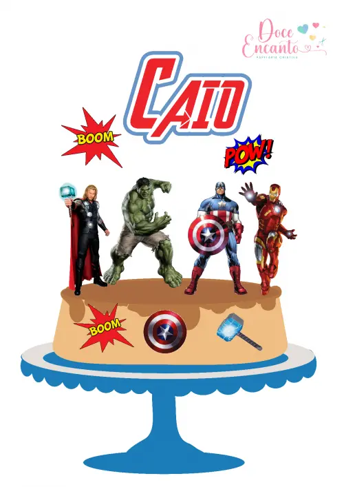 Topo de Bolo Avengers