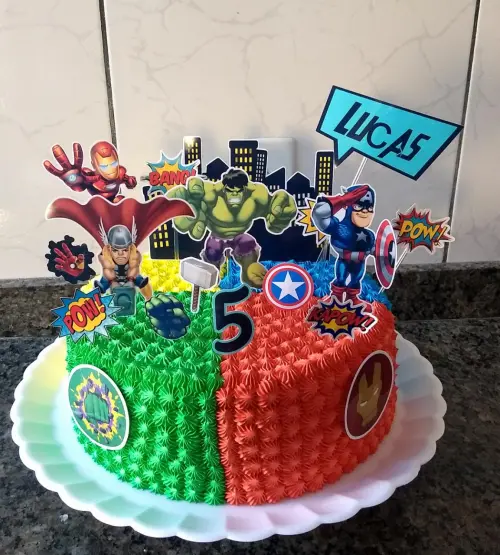 Topo de Bolo Avengers
