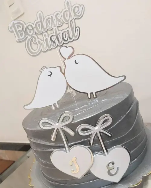 Topo de bolo Bodas de cristal