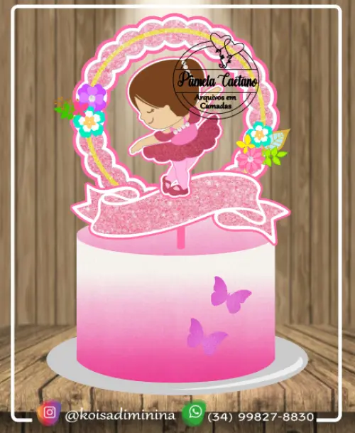 Topo de bolo Bailarina