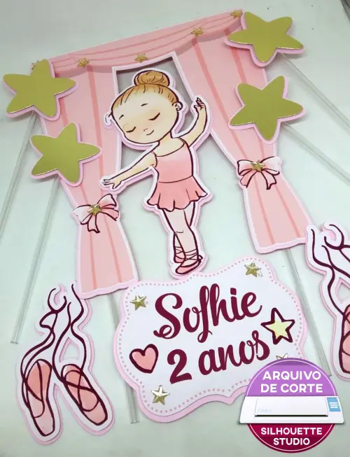 Topo de bolo Bailarina