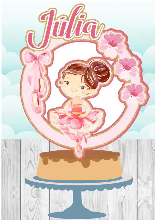 Topo de bolo Bailarina