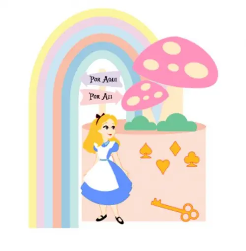 Topo de bolo Alice no País das Maravilhas