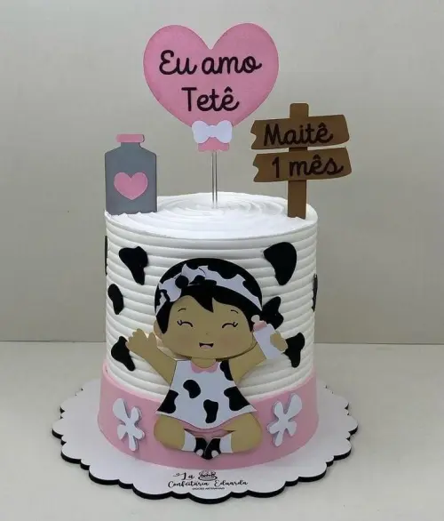 Topo de bolo Eu amo tete