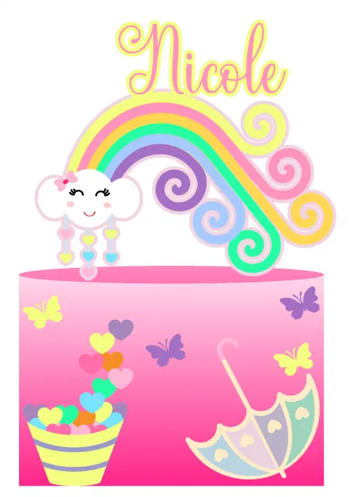 Topo de Bolo Chuva de benção