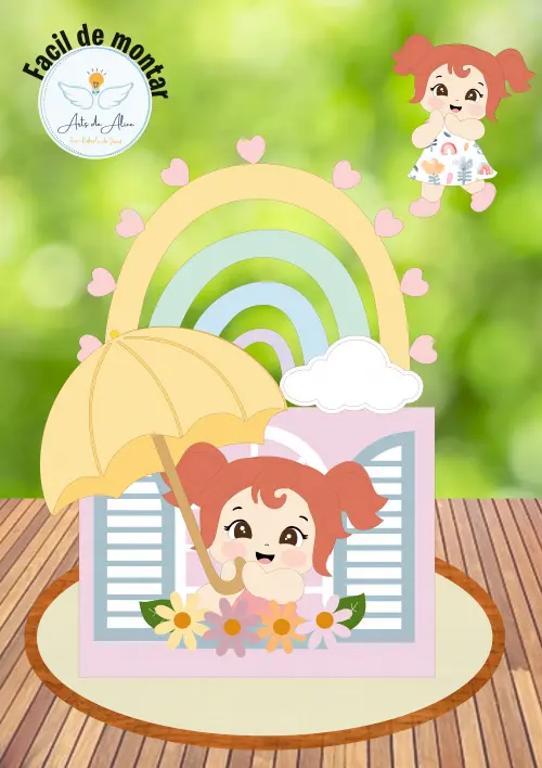 Topo de Bolo Chuva de benção