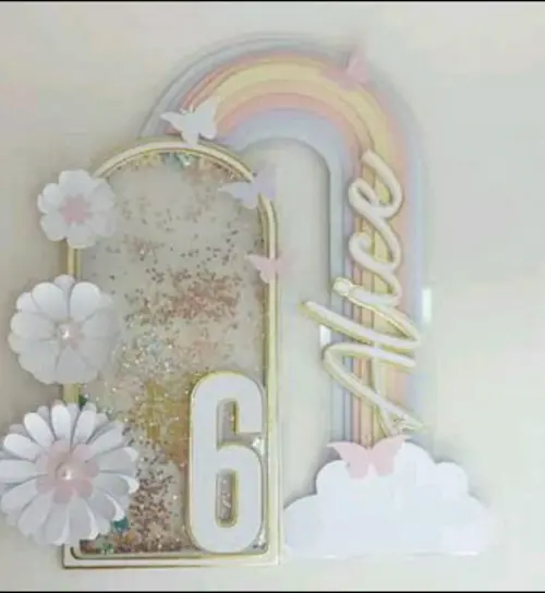 Topo de bolo Arco Iris