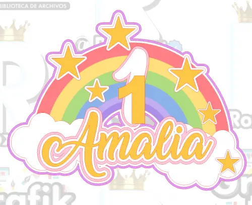 Topo de bolo Arco Iris