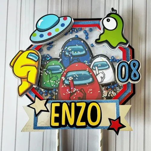 Topo de bolo Among us