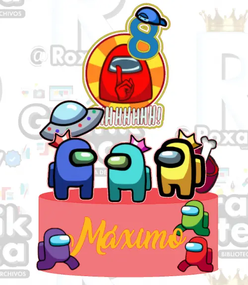 Topo de bolo Among us