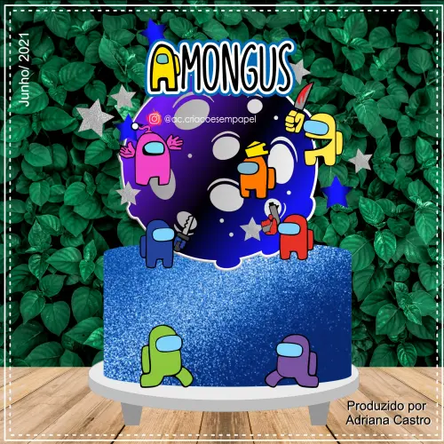 Topo de bolo Among us