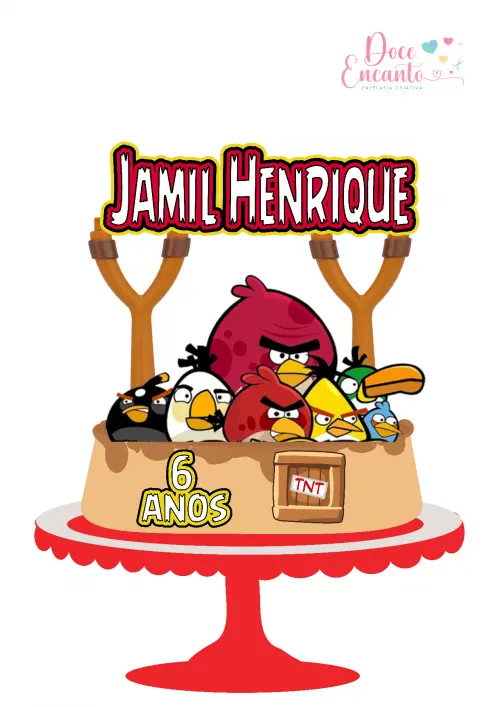 Topo de bolo Angry birds