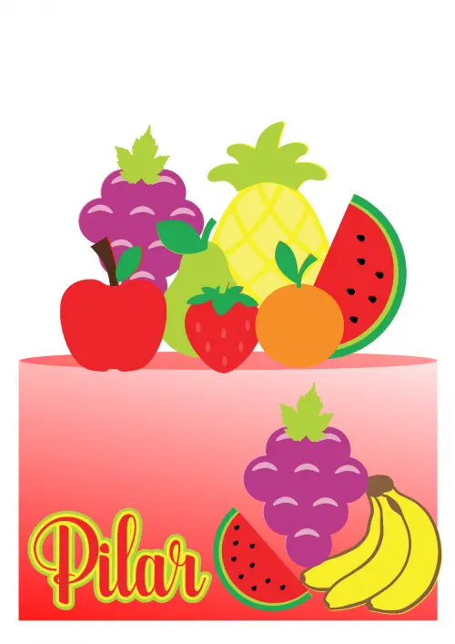 Topo de bolo Frutinhas