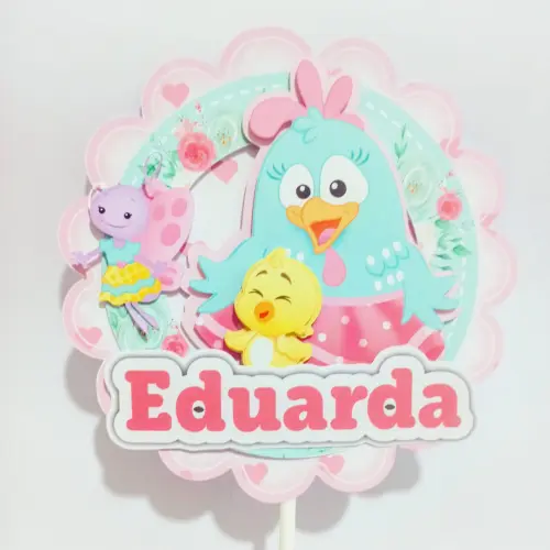 Topo de Bolo Galinha PIntadinha