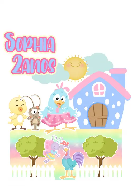 Topo de Bolo Galinha PIntadinha