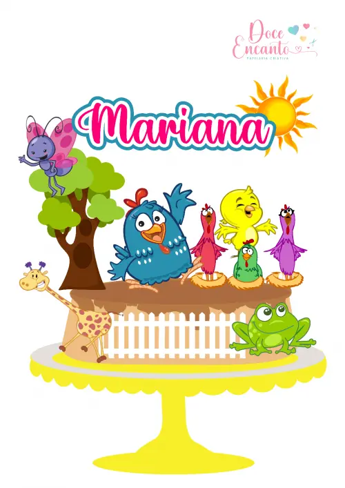 Topo de Bolo Galinha PIntadinha