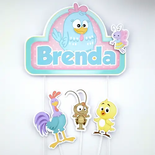 Topo de Bolo Galinha PIntadinha