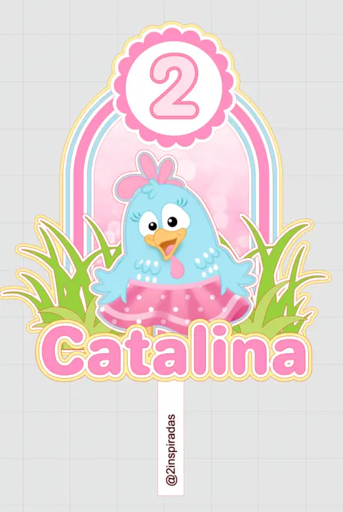 Topo de Bolo Galinha PIntadinha