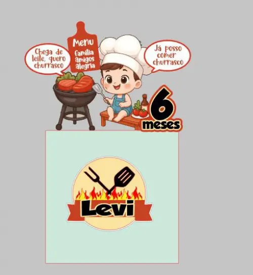 Arquivo de corte topo de bolo Churrasco