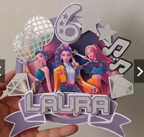 Topo de Bolo KPOP Demon Hunters