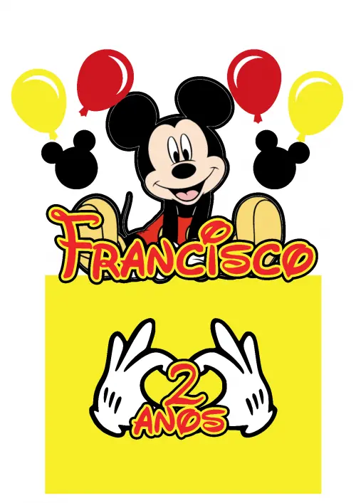 Topo de Bolo Mickey