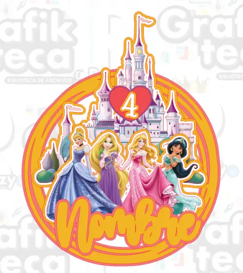 Topo de Bolo Princesa