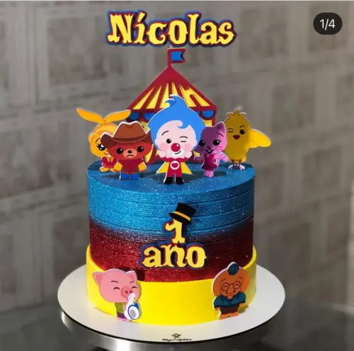 Topo de Bolo Palhaço Plim Plim