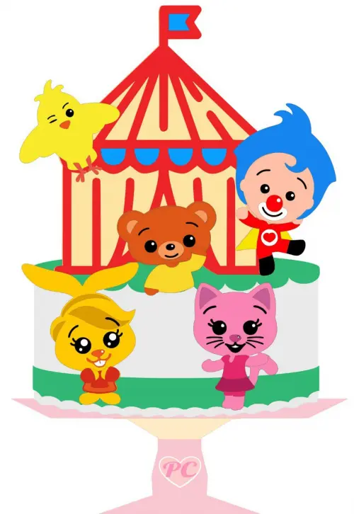 Topo de Bolo Palhaço Plim Plim