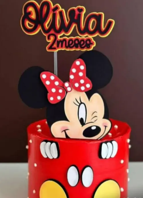 Topo de Bolo Minnie