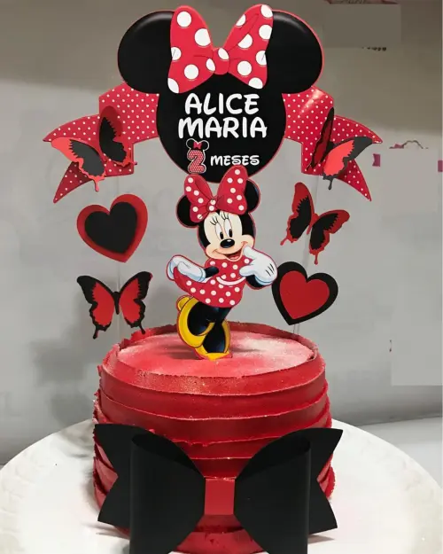 Topo de Bolo Minnie