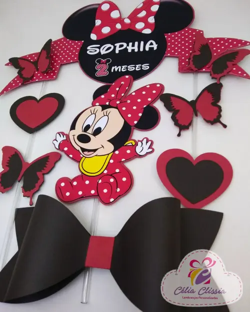 Topo de Bolo Minnie