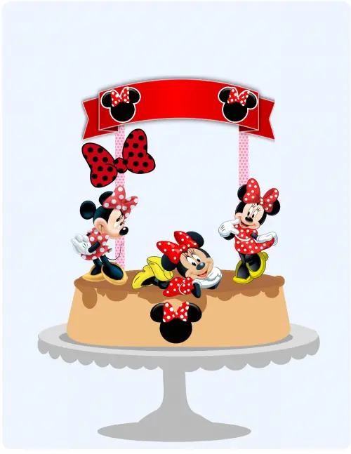 Topo de Bolo Minnie