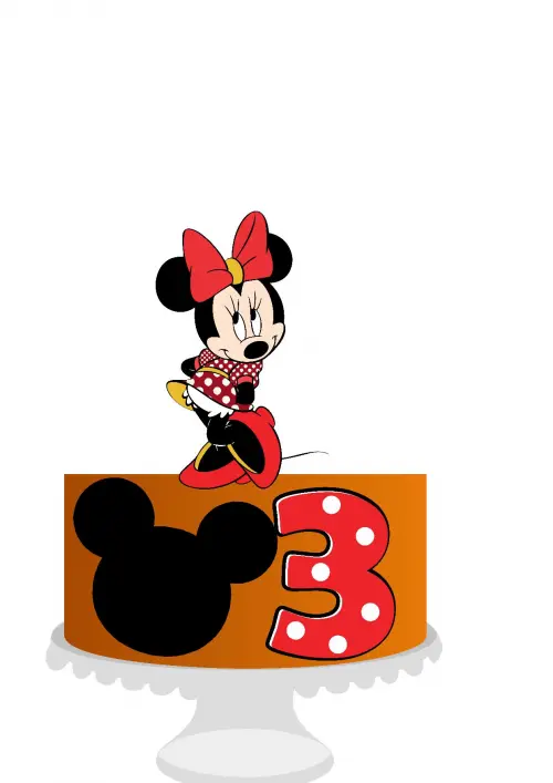 Topo de Bolo Minnie