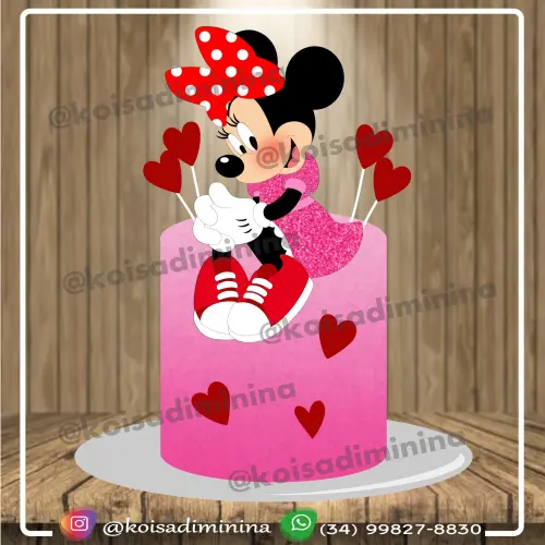 Topo de Bolo Minnie