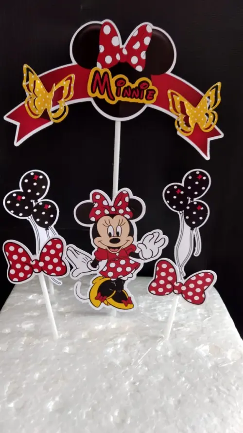 Topo de Bolo Minnie