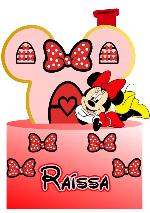 Topo de Bolo Minnie