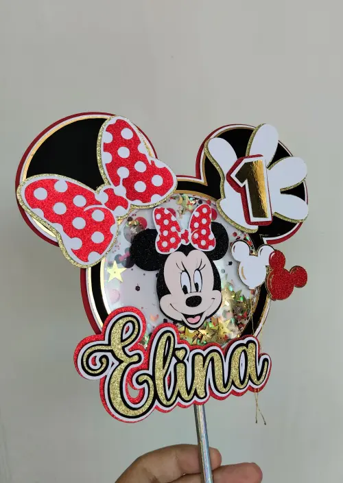 Topo de Bolo Minnie