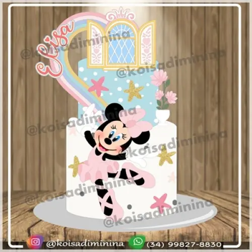 Topo de Bolo Minnie