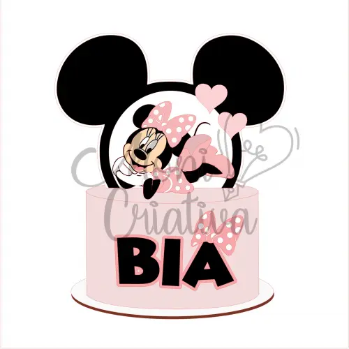 Topo de Bolo Minnie