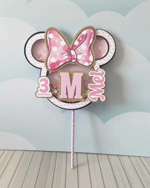 Topo de Bolo Minnie