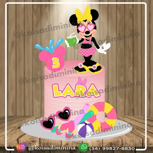 Topo de Bolo Minnie