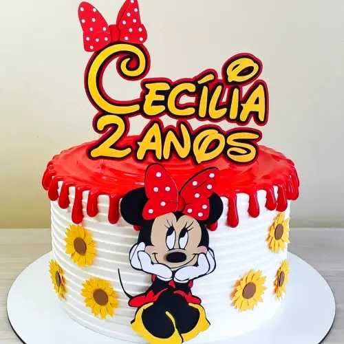 Topo de Bolo Minnie