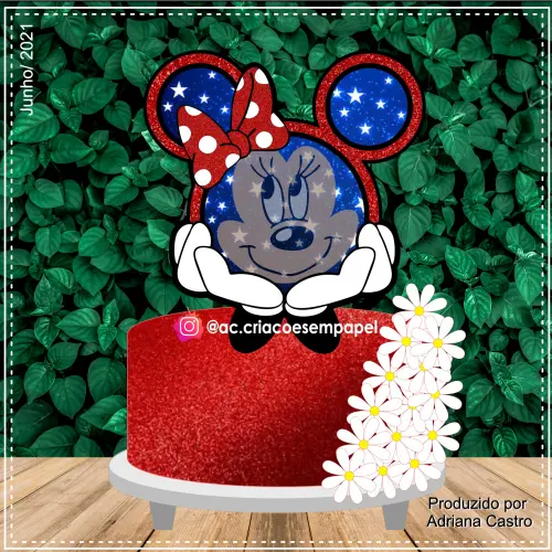 Topo de Bolo Minnie