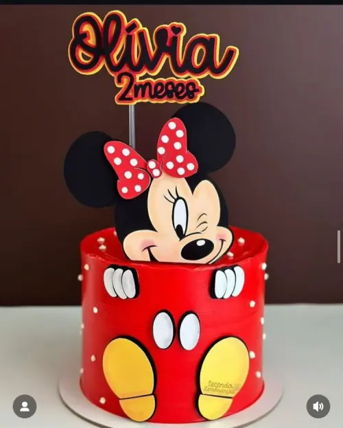 Topo de Bolo Minnie